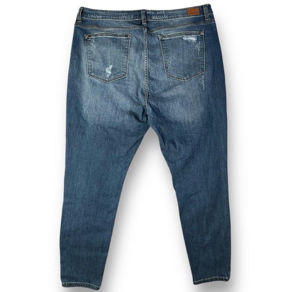 JUDY BLUE Distressed Leopard Print Cut Out Skinny Stretch Denim Jeans 3XL - Picture 3 of 10